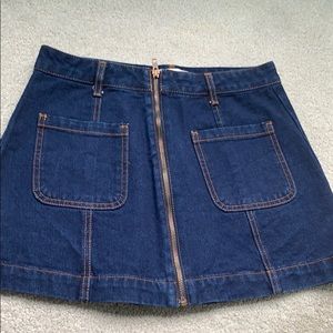 zip jean skirt